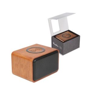 Leeds Mahogany Bluetooth Speaker Wireless Charger NIB Twin Fin Engraved
